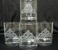 DOUBLE OLD FASHION TRINITY GLASSES 4 PC SET